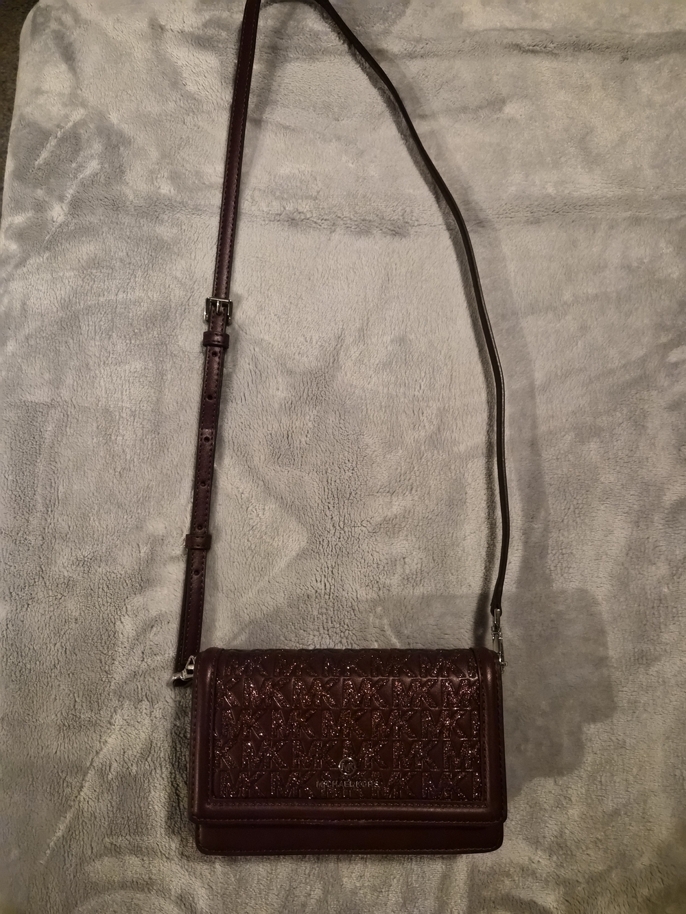 Quilted Leather Crossbody Bag in Deep Burgundy